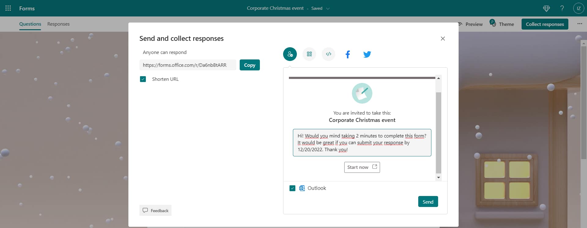 Publishing your Microsoft Forms form