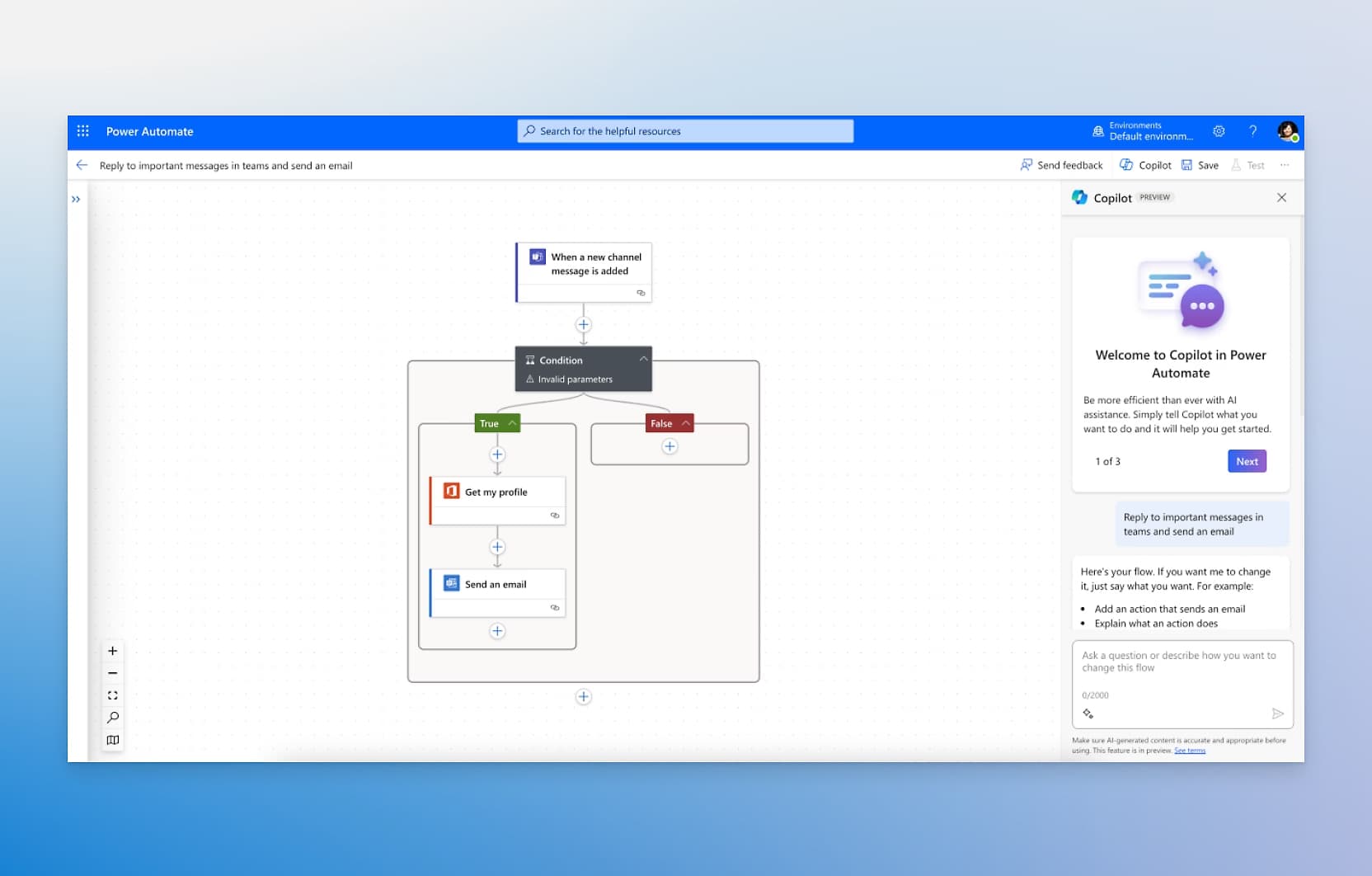 Creating automations with Copilot in Power Automate