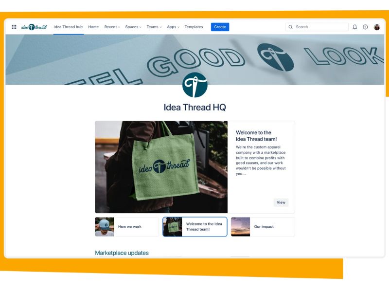 Example of a hub created with Confluence