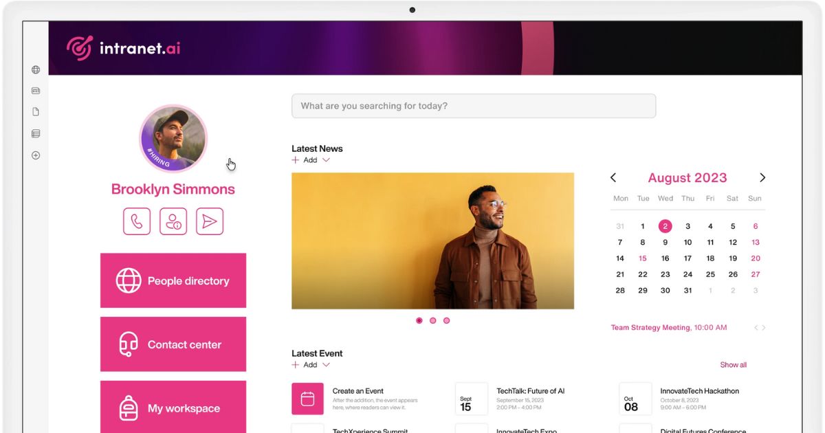 Example of a SharePoint intranet built with intranet.ai
