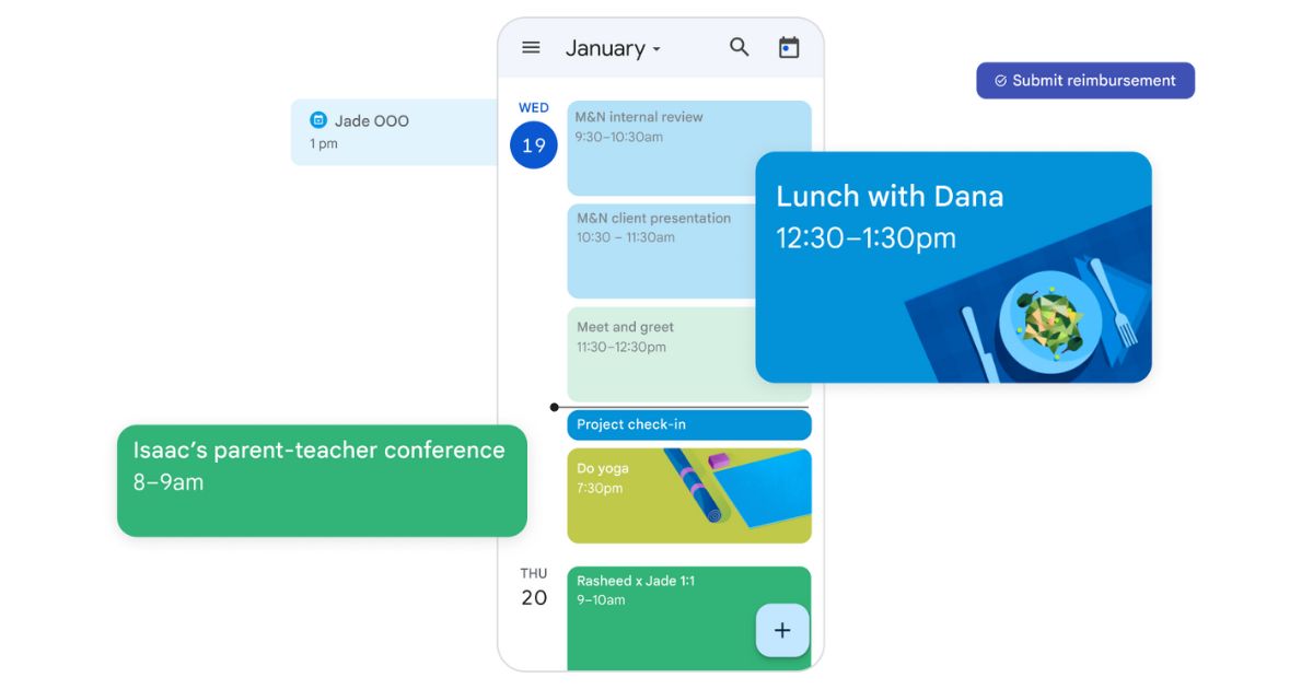 Organizing appointments in Google Calendar