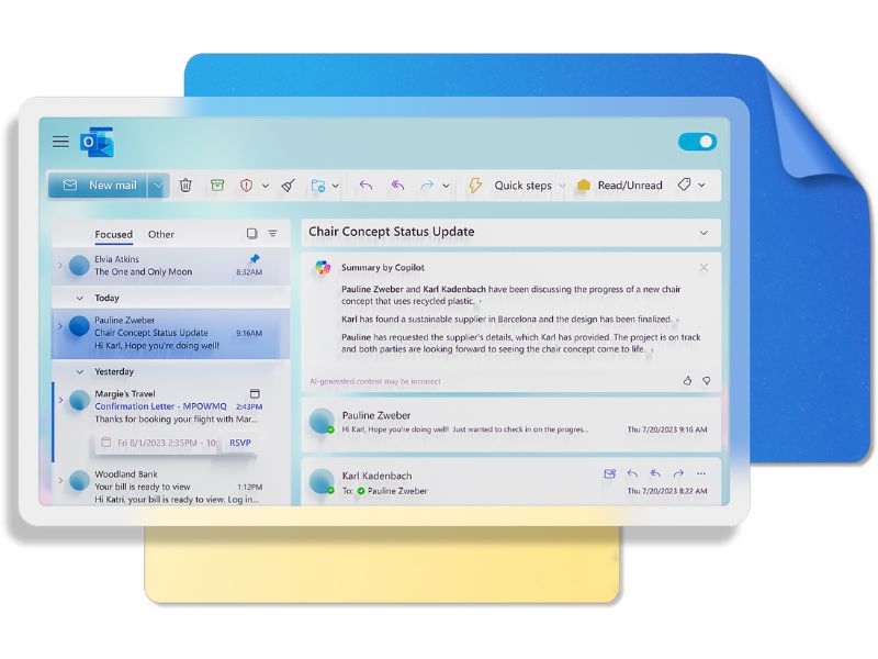 Integration of Microsoft 365 Copilot in Outlook