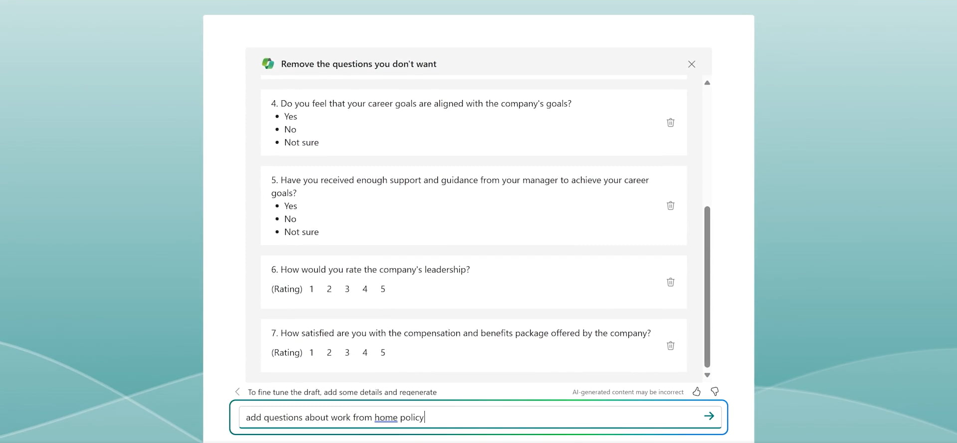 Integration between Copilot and Microsoft 365 Forms