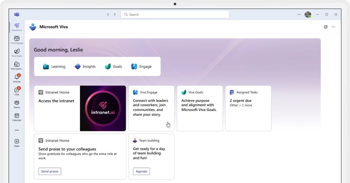 Integration of Microsoft Viva with the SharePoint intranet by intranet.ai