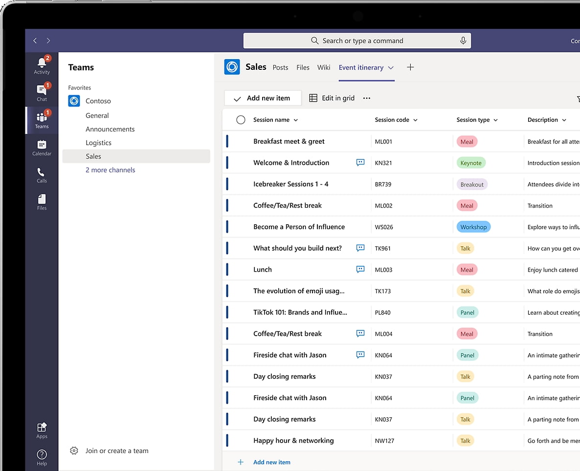Integration between Microsoft Lists and Microsoft 365 Teams