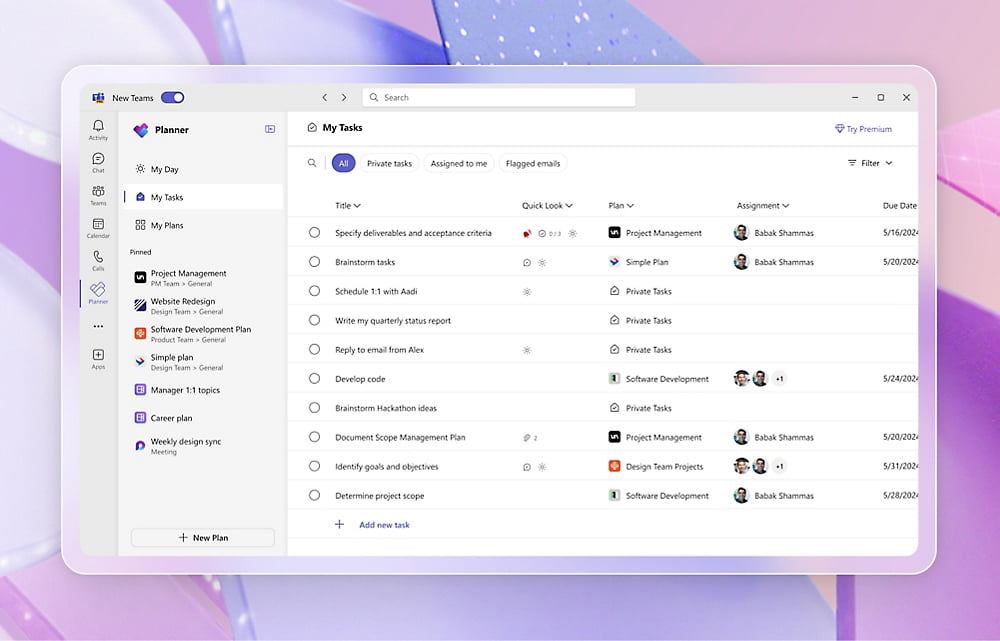 Project management in Microsoft 365 Planner