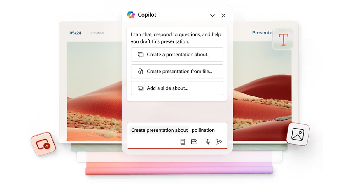 Creating a presentation with Copilot in PowerPoint