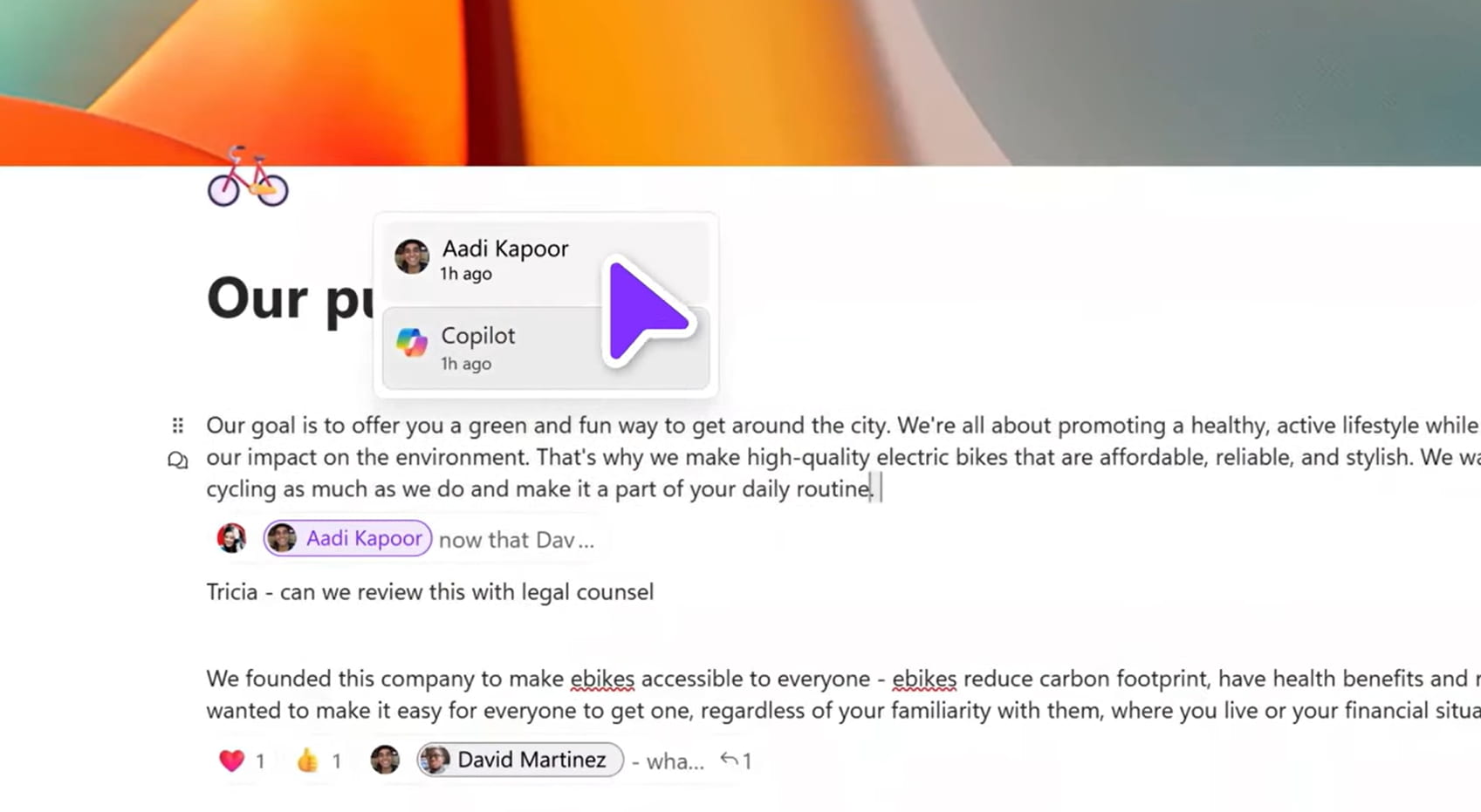 Surveiller les modifications de contenu avec Copilot dans Microsoft Loop
