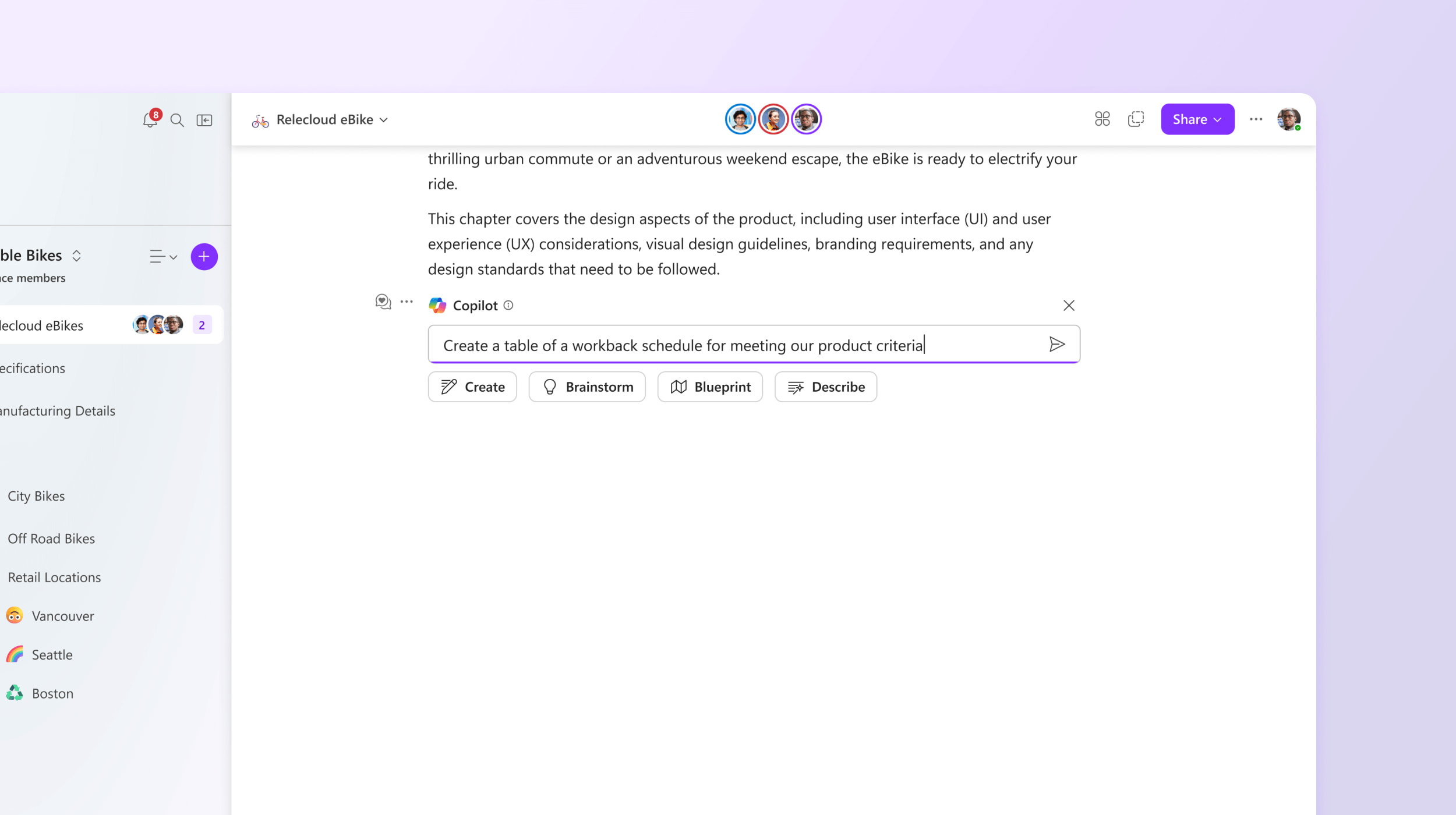 Démarrer un projet avec Copilot dans Microsoft Loop