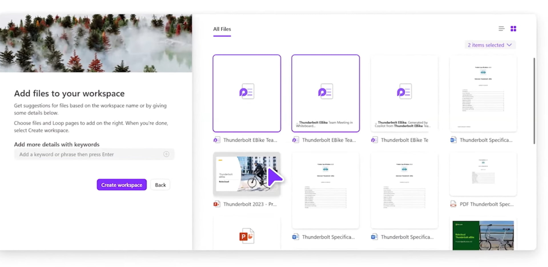 Créer un nouvel espace de travail dans Loop avec les suggestions de Copilot