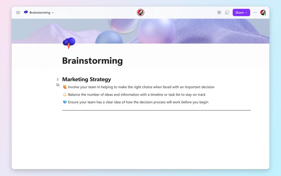 Écrire un texte avec des collègues dans Microsoft Loop
