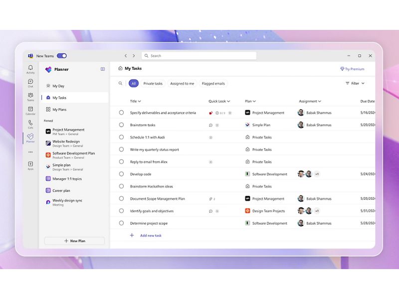 Access to Microsoft Planner in the Teams app