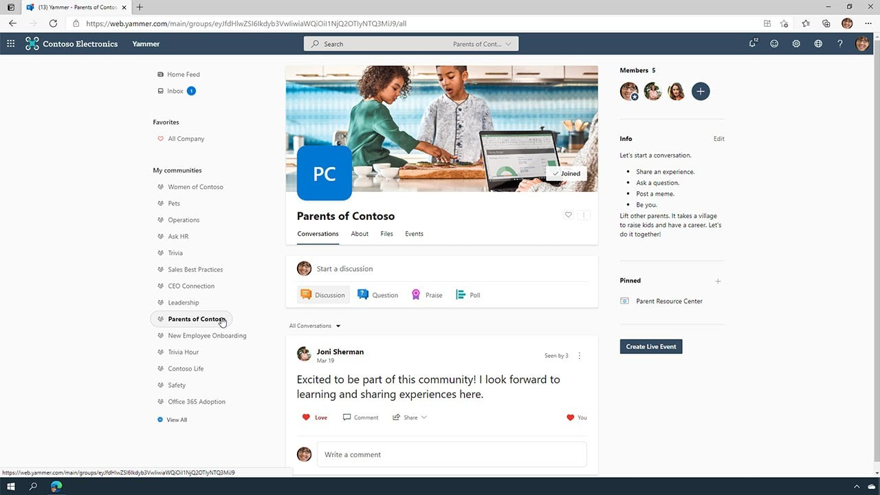 Microsoft Yammer communities