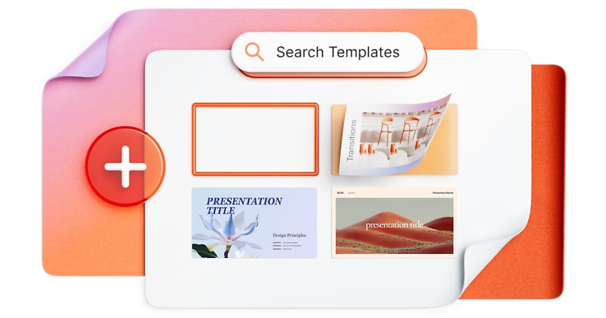 Search or creation of templates in PowerPoint