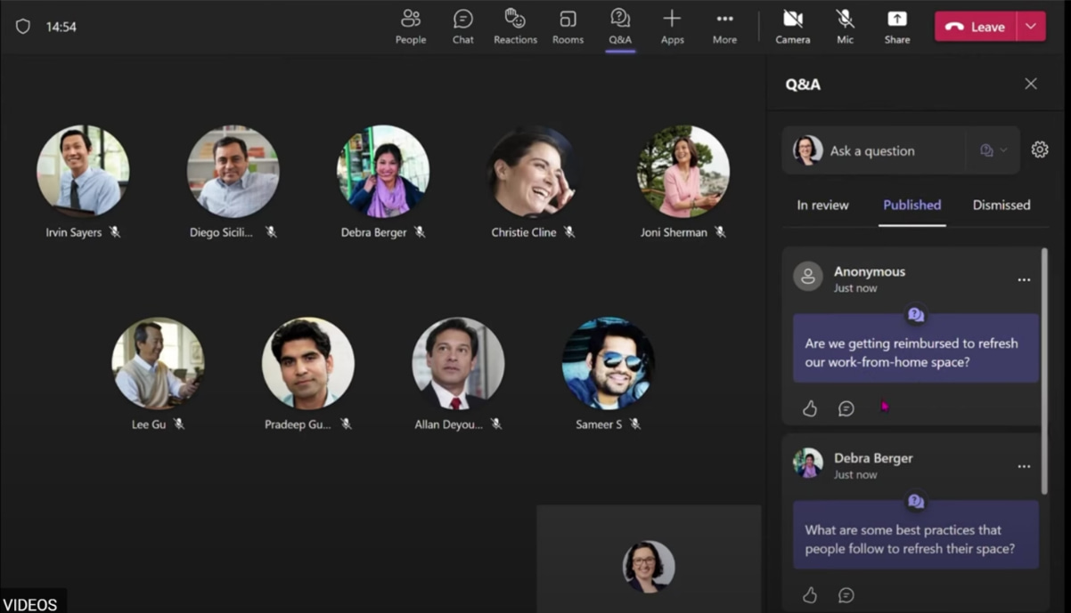 Q&A feature in Microsoft Teams