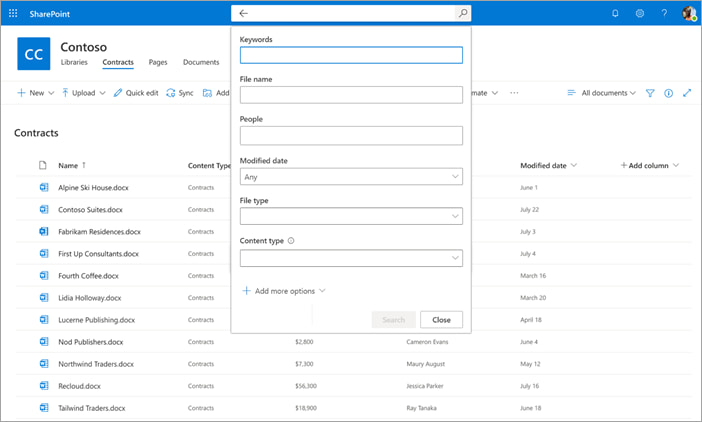 Using metadata to search in a SharePoint document library