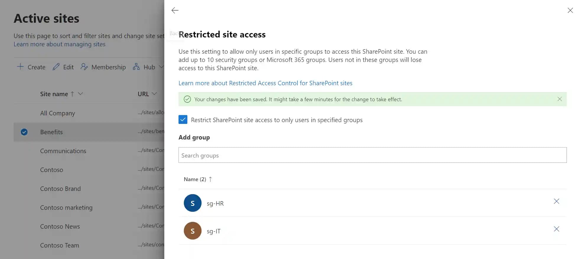 Limiting access to the contents of a SharePoint site