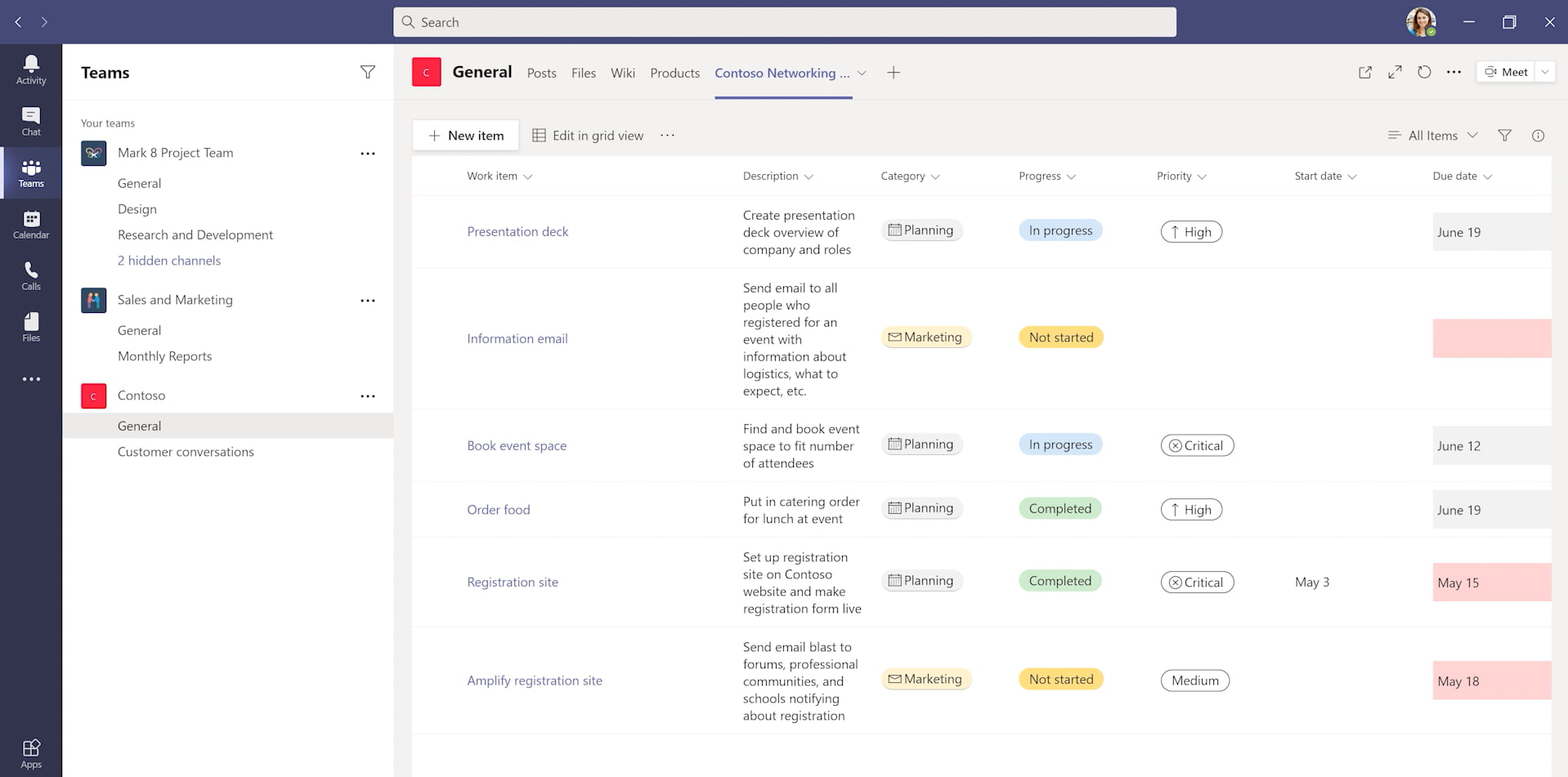 Microsoft Lists in the Teams app