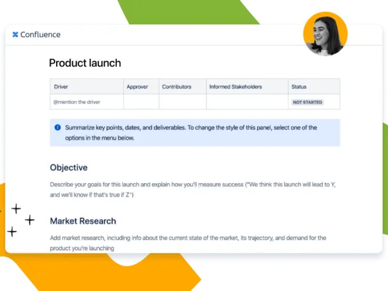 Managing a product launch in Confluence
