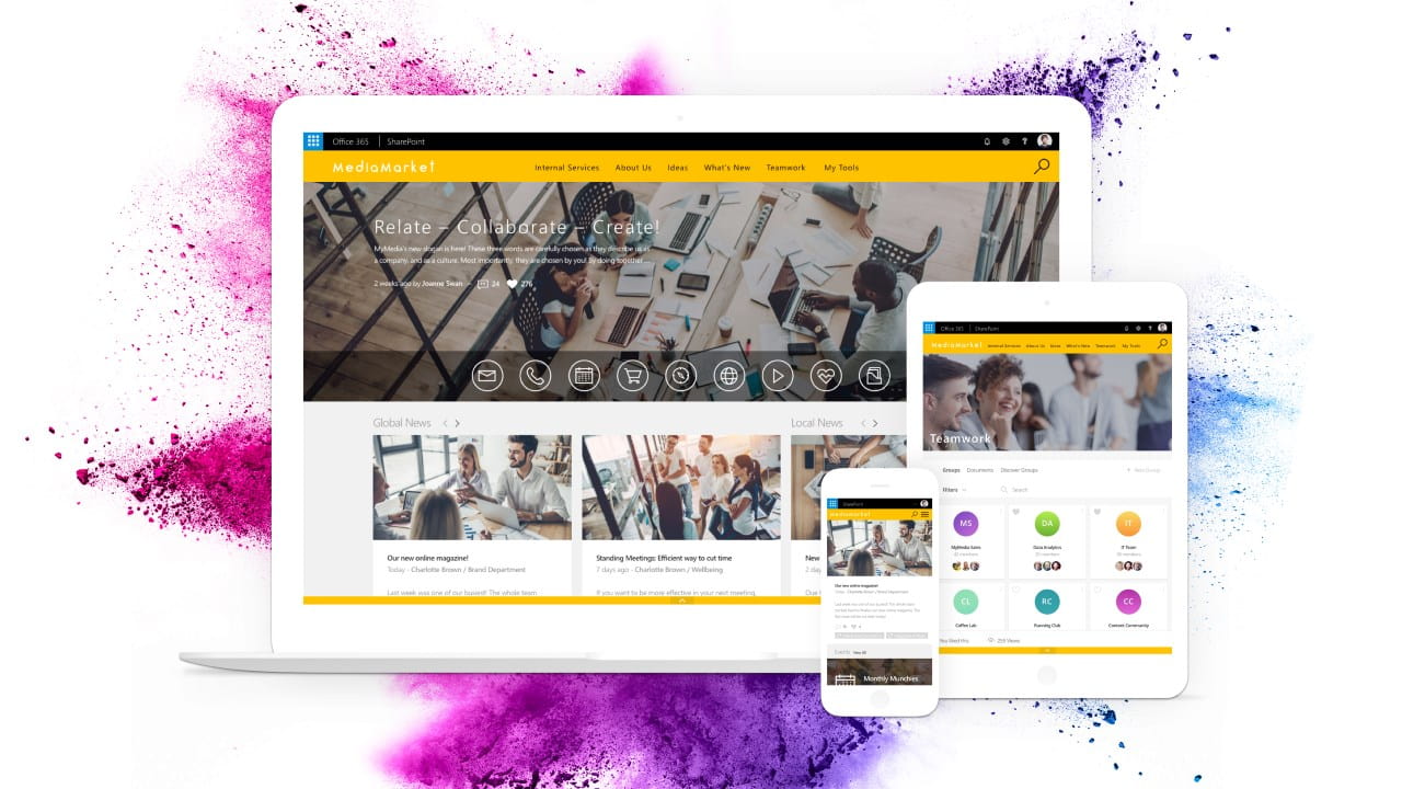 Example of an intranet built with Valo, from Microsoft's AppSource