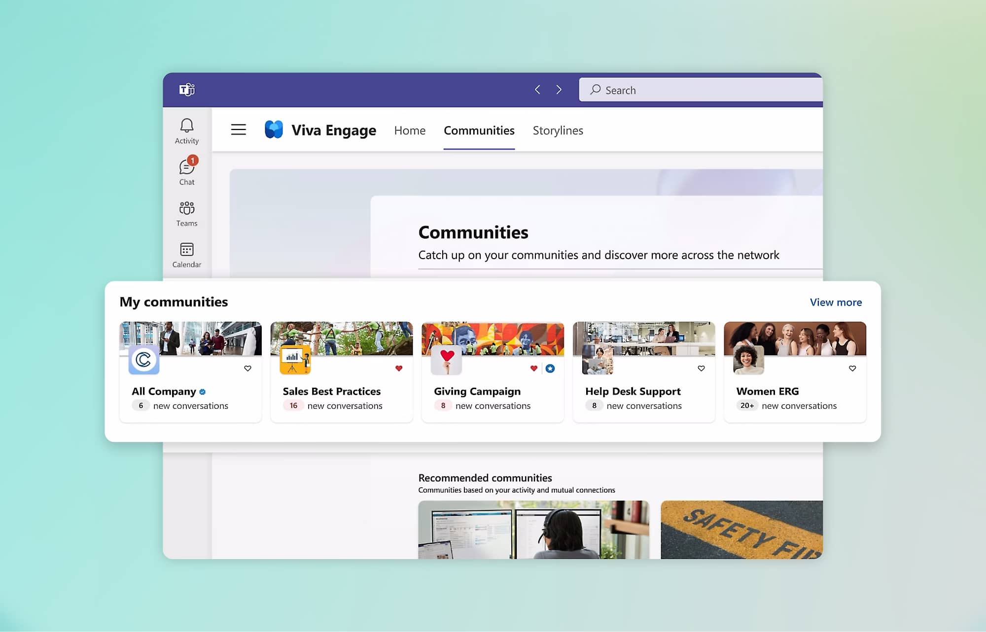 Company communities created in Viva Engage