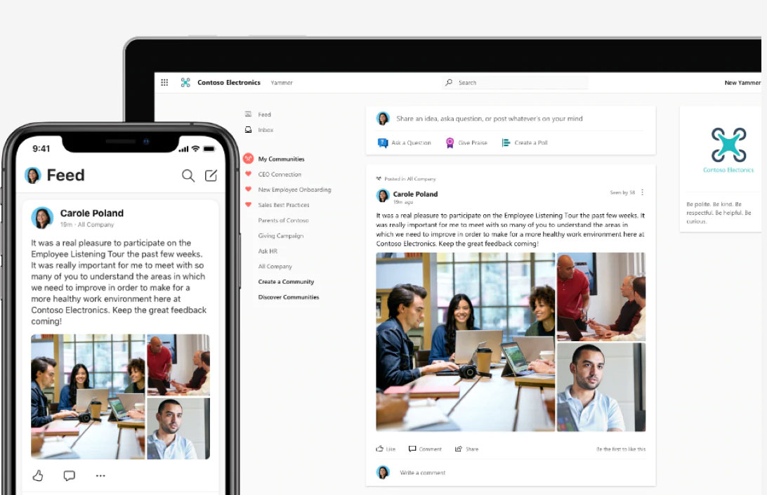 Microsoft Yammer interface