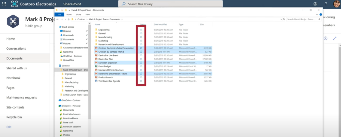 Synchronizing files from a local folder with a SharePoint library